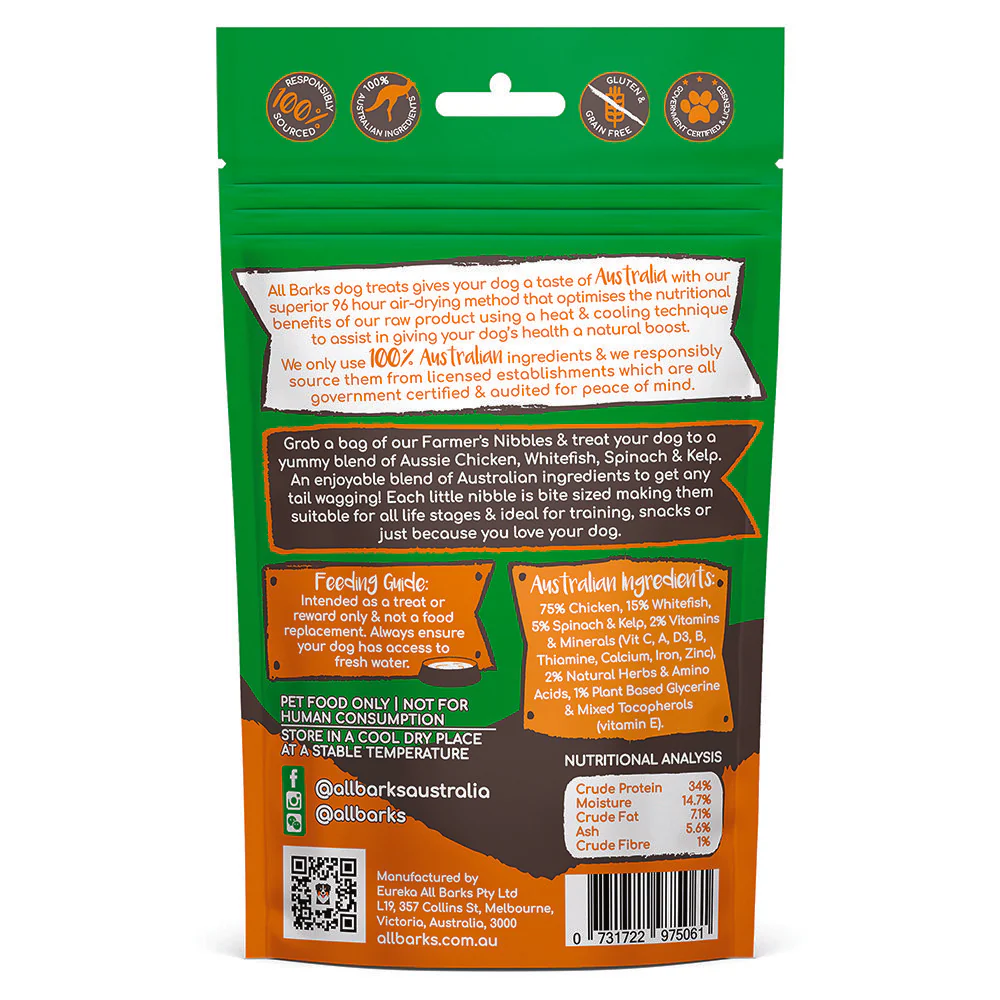 All Barks Farmers Nibbles Dog Treats 100g - Image 2
