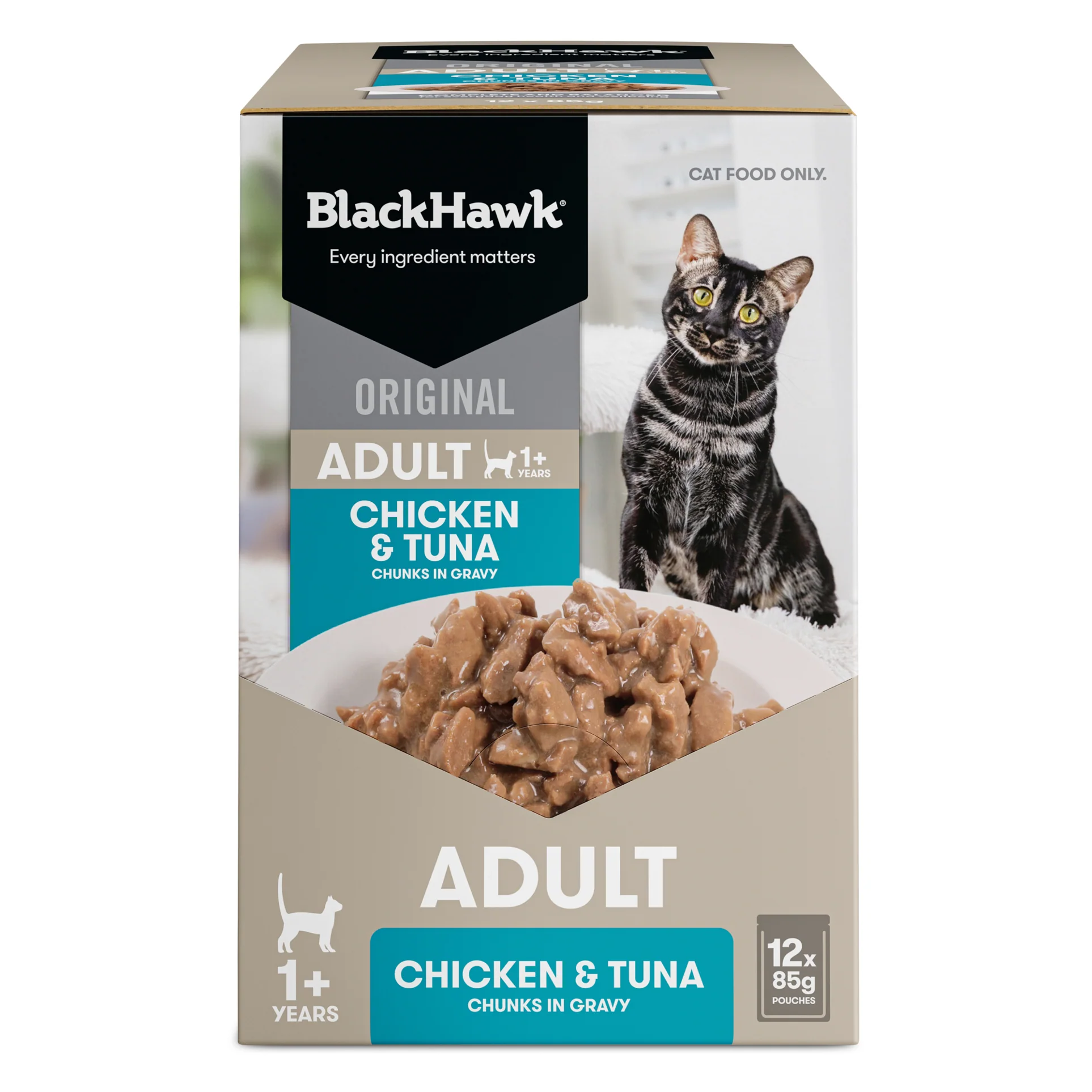 Black Hawk Adult Cat Chicken & Tuna gravy 85gx12 - Image 3