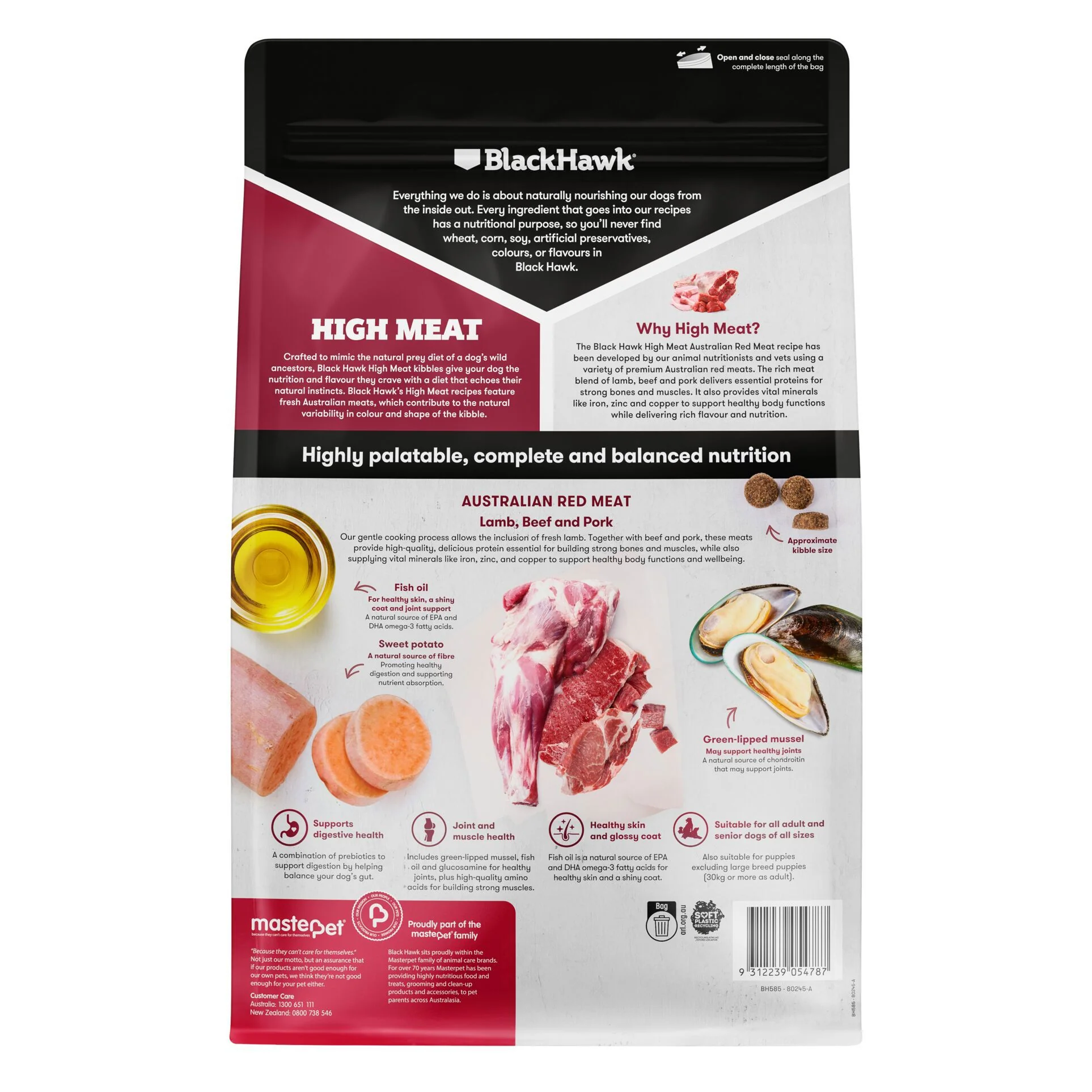 Black Hawk High Meat Adult Dog Food - Australian Red Meat - Image 2