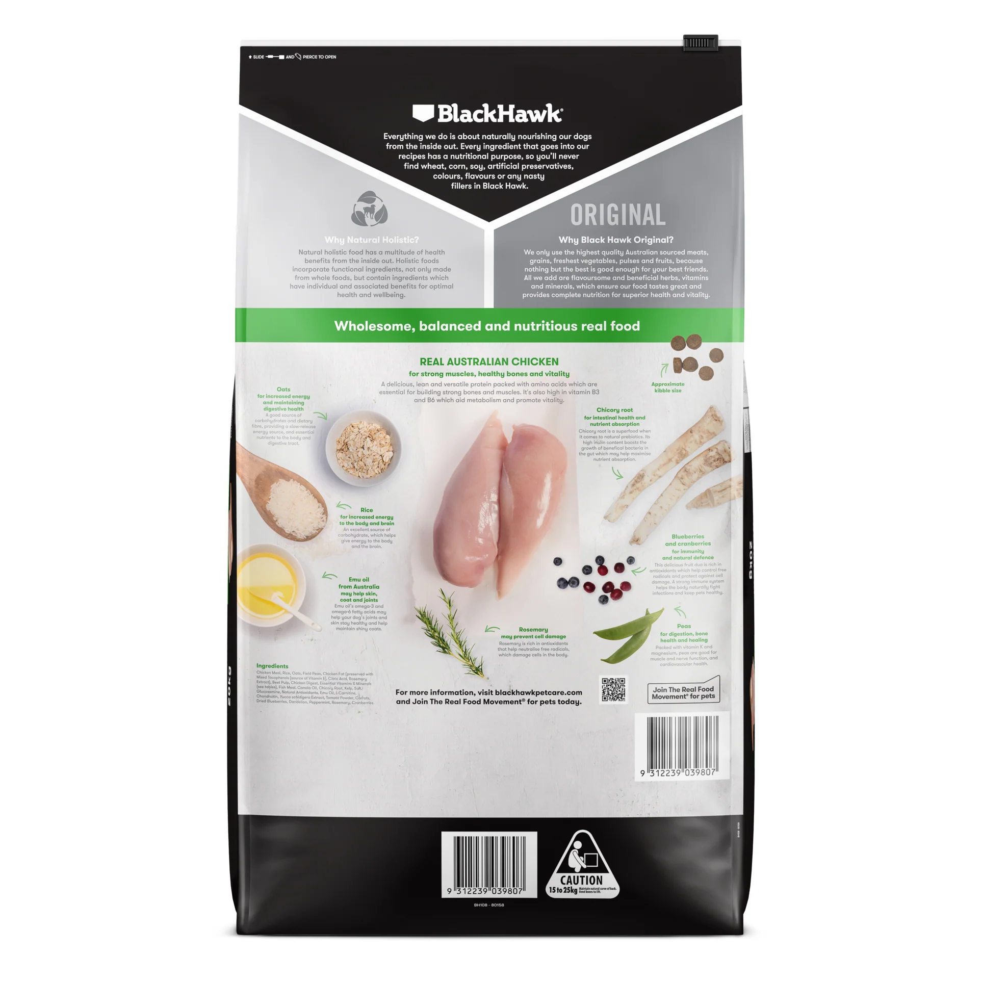 Black Hawk Large Breed Original Chicken 20kg - Image 2