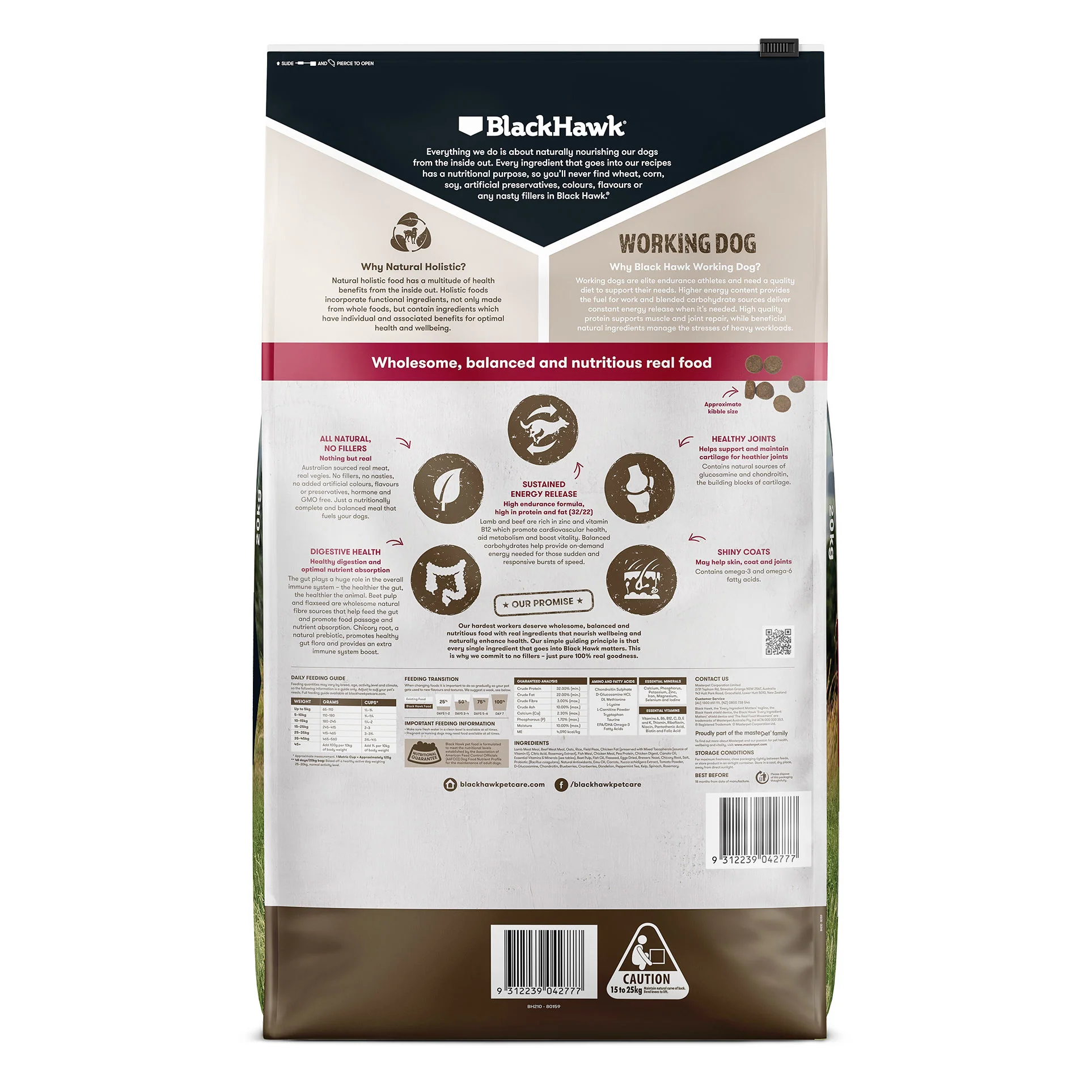 Black Hawk Working Dog Lamb & Beef 20kg - Image 2