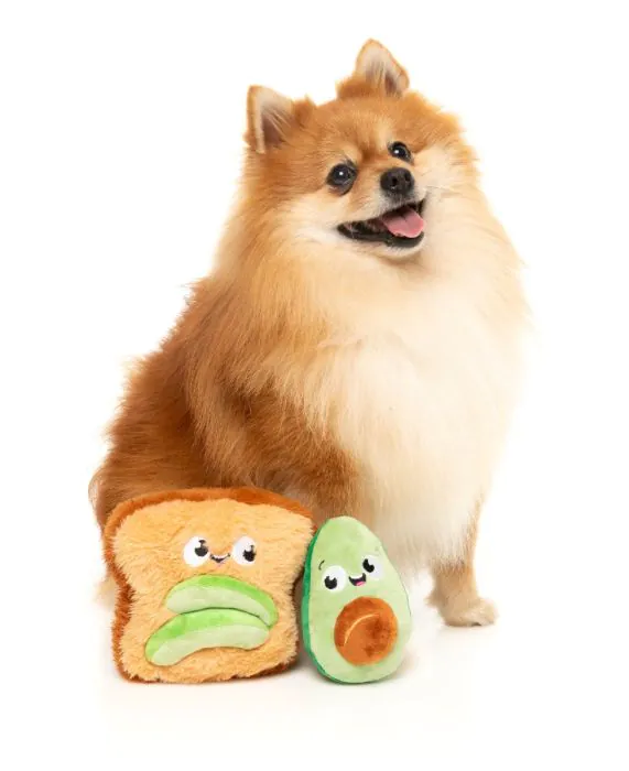 FuzzYard Avocado & Toast 2pk - Dog Toy - Image 2