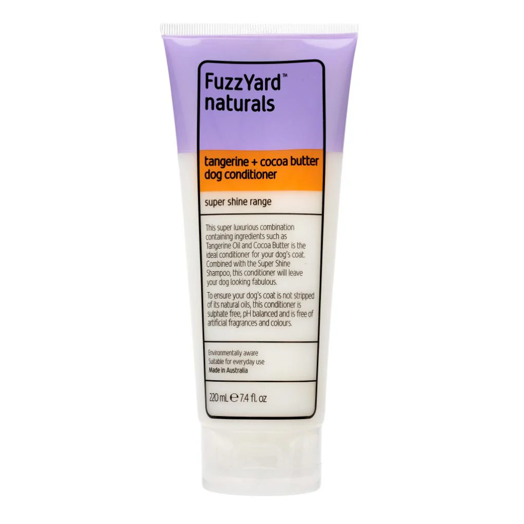 Fuzzyard Super Shine Dog Conditioner - Tangerine + Cocoa Butter - 220ml