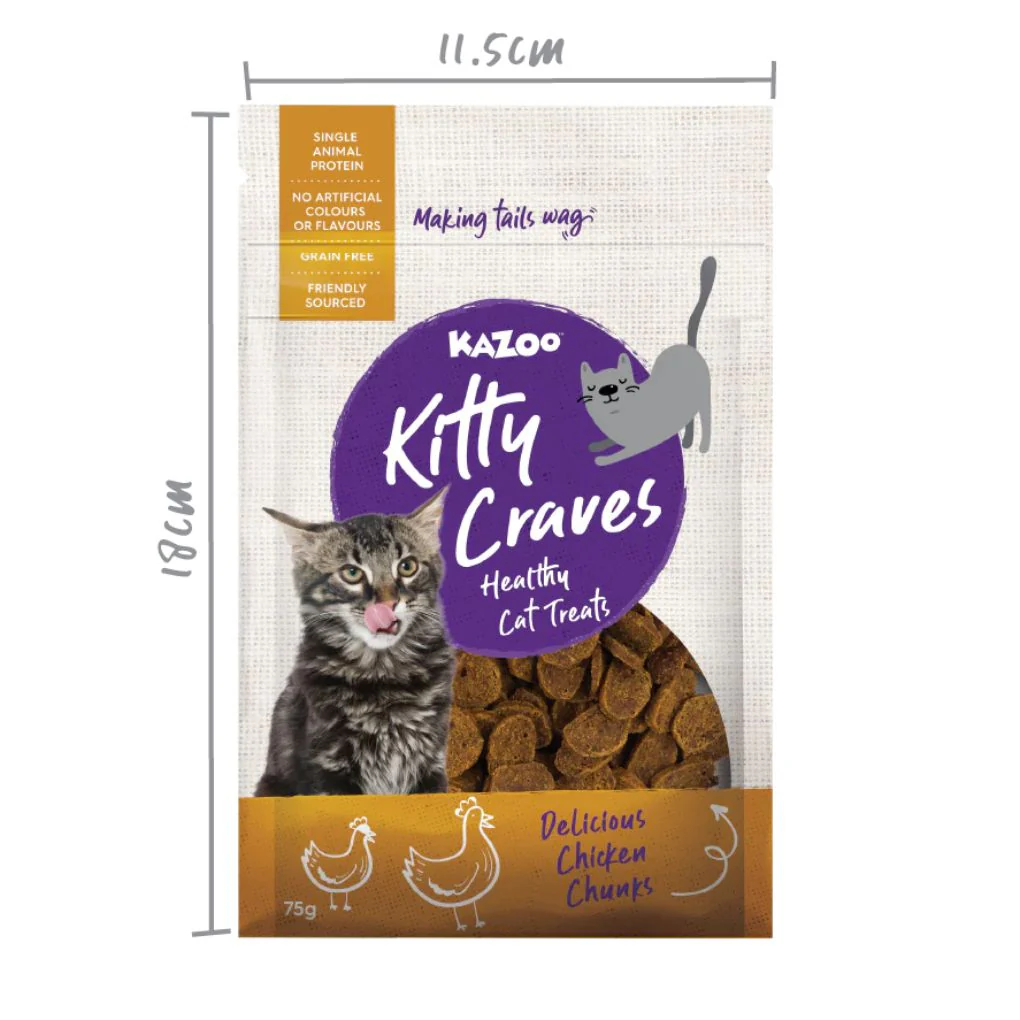 Kazoo Kitty Craves Chicken Chunks Cat Treat 75g - Image 5