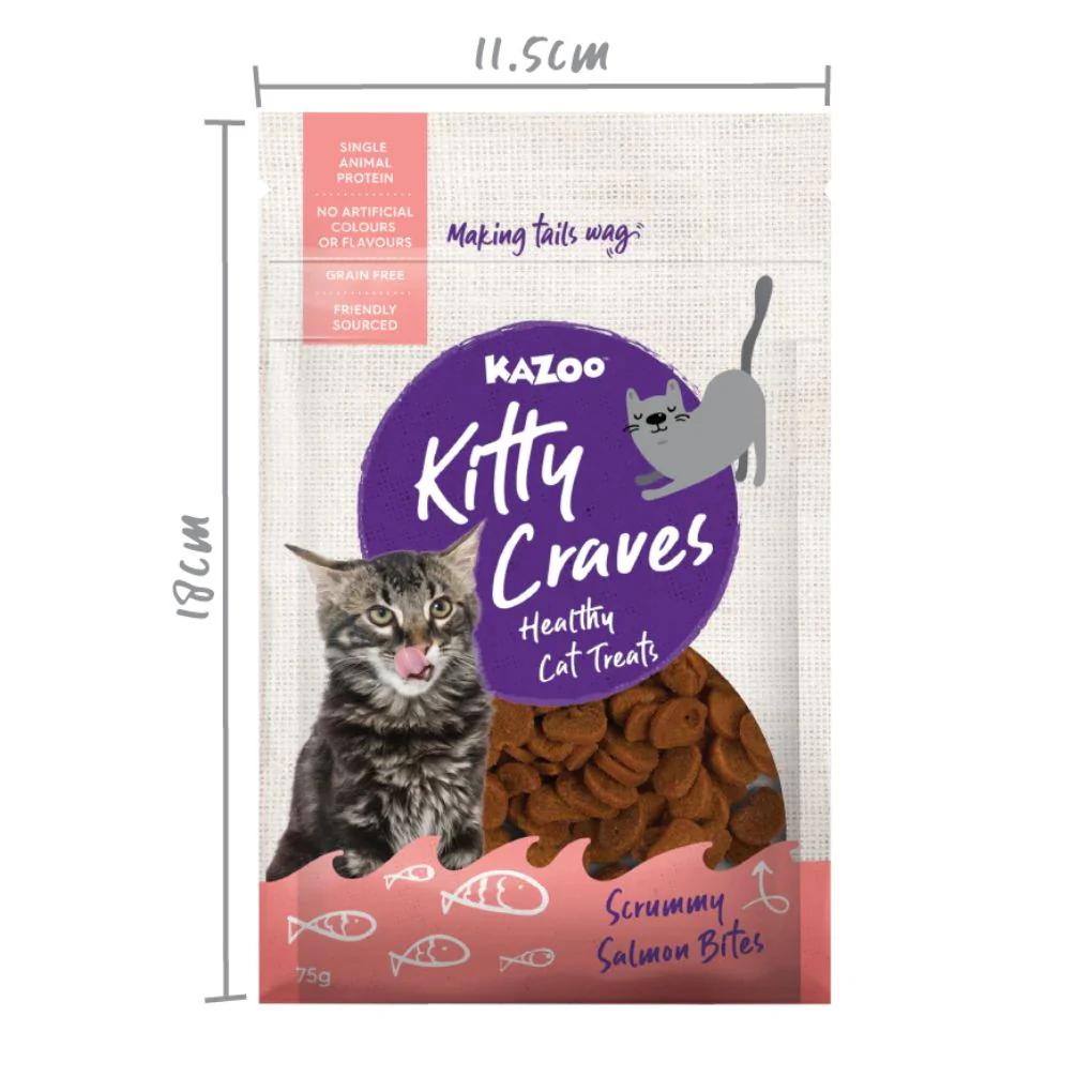 Kazoo Kitty Craves Salmon Bites Cat Treat 75g - Image 5