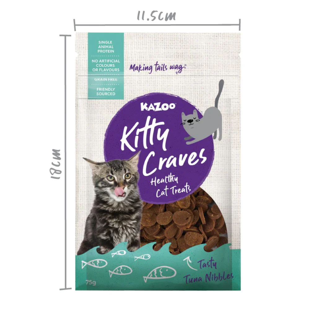Kazoo Kitty Craves Tuna Nibbles Cat Treat 75g - Image 5