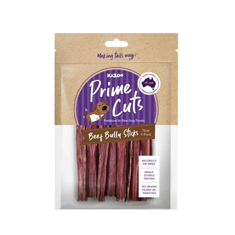 Kazoo Prime Cuts Beef Bully Stick 15cm 6pk - Image 4