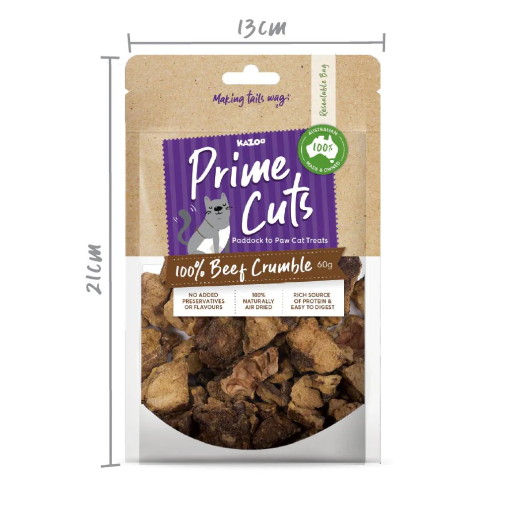 Kazoo Prime Cuts Cat Beef Lung Crumble Treat 60g - Image 5