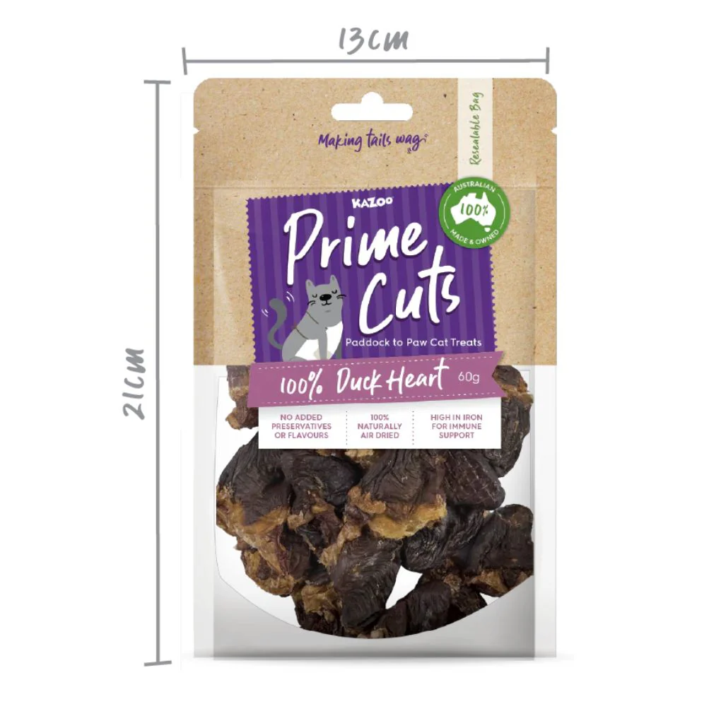 Kazoo Prime Cuts Cat Duck Heart 60g - Image 4