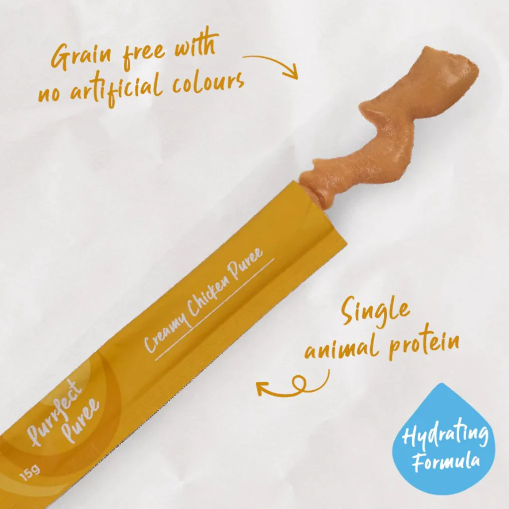 Kazoo Purrfect Puree Creamy Chicken Cat Treat 4pk 15g - Image 3