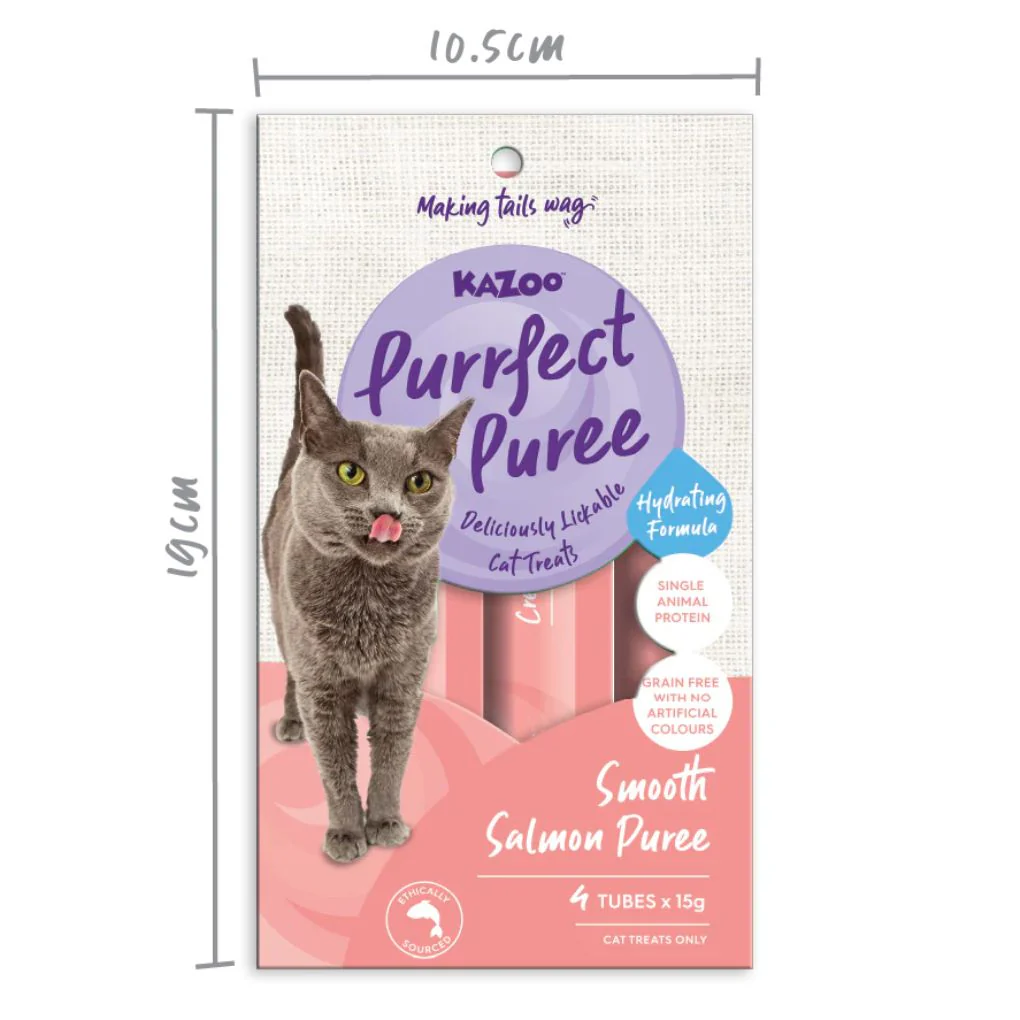 Kazoo Purrfect Puree Salmon Cat Treat 4pk 15g - Image 5