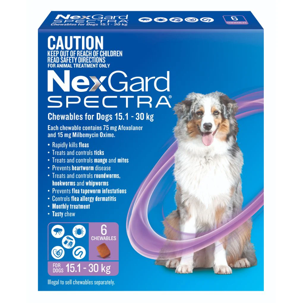 Nexgard Spectra Chews for Dog 15.1-30kg Purple - Image 2