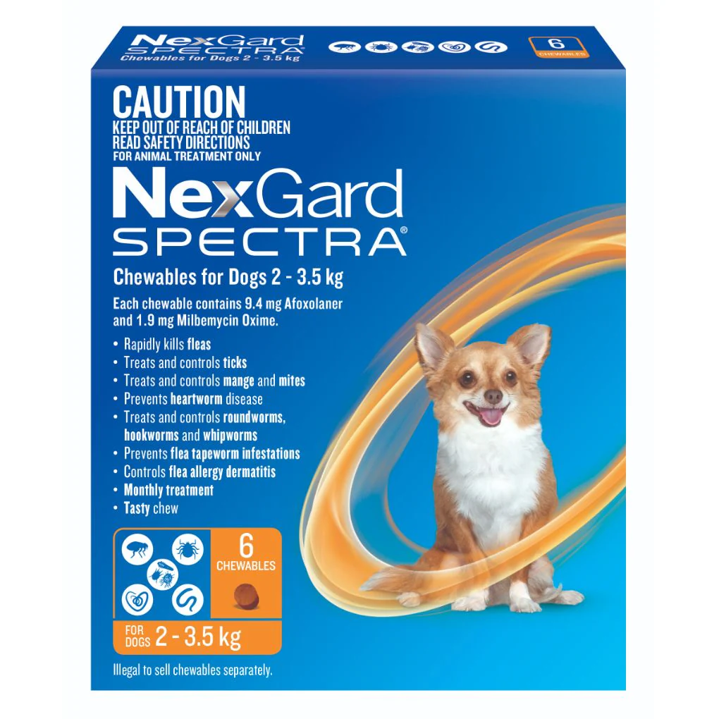 Nexgard Spectra Chews for Dog 2-3.5kg Orange - Image 2