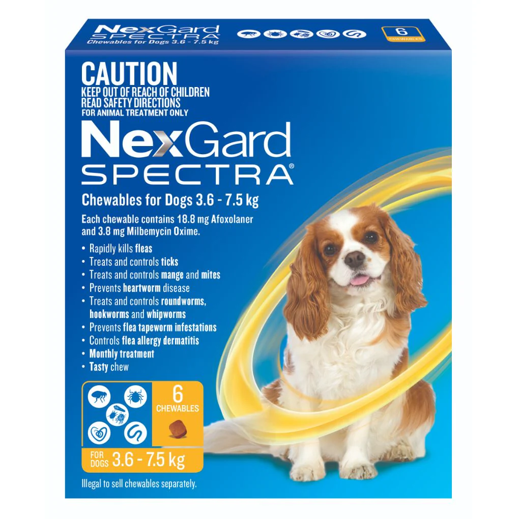 Nexgard Spectra Chews for Dog 3.6-7.5kg Yellow - Image 2
