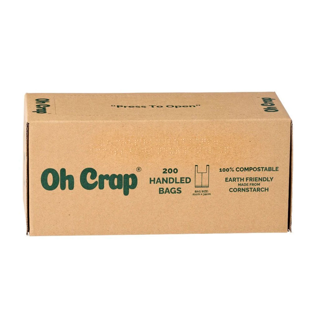 Oh Crap Poo Bags with Handles 200 Pack - Vision Impaired Approved - Image 2