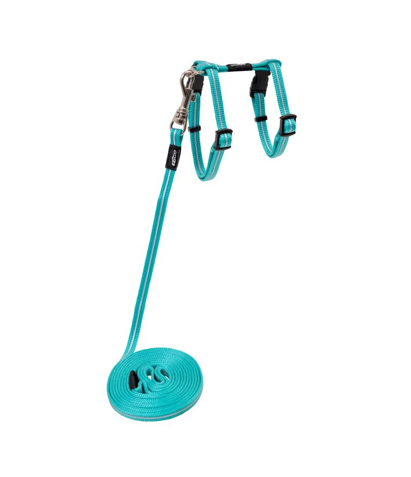 Rogz Alleycat Harness and Lead Set Teal - Image 3