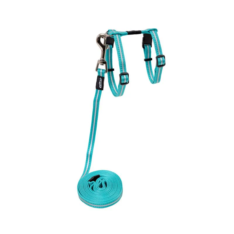 Rogz Alleycat Harness and Lead Set Teal - Image 4