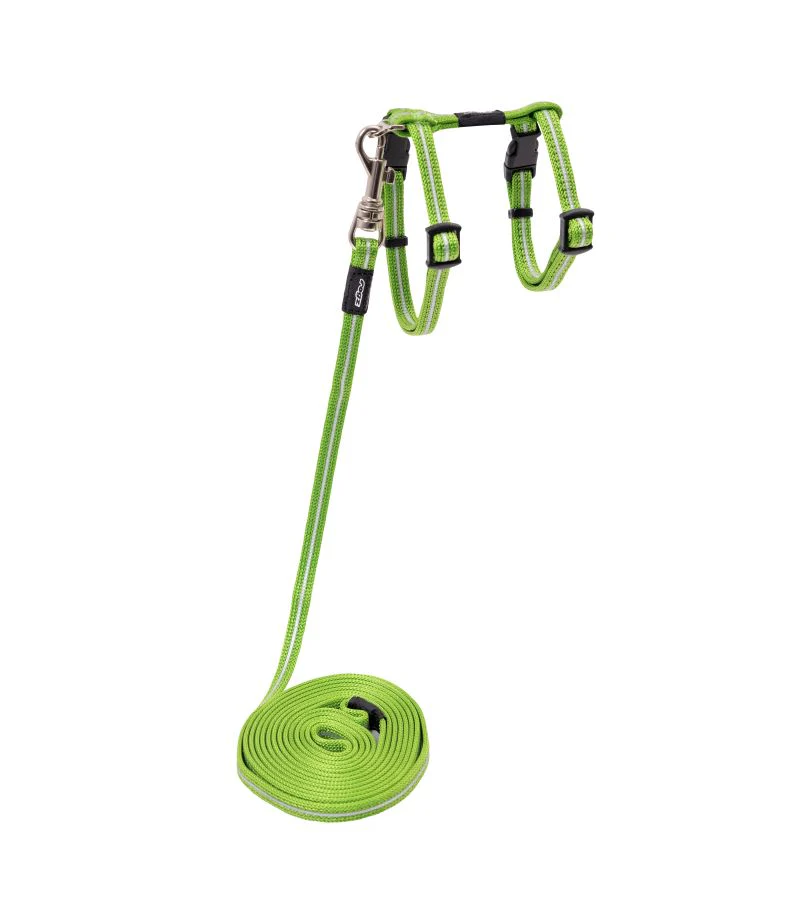 Rogz Alleycat Harness and Lead Set Lime - Image 3