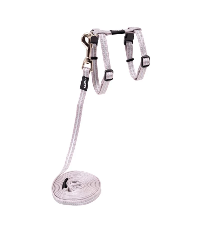 Rogz Alleycat Harness and Lead Set Silver - Image 4