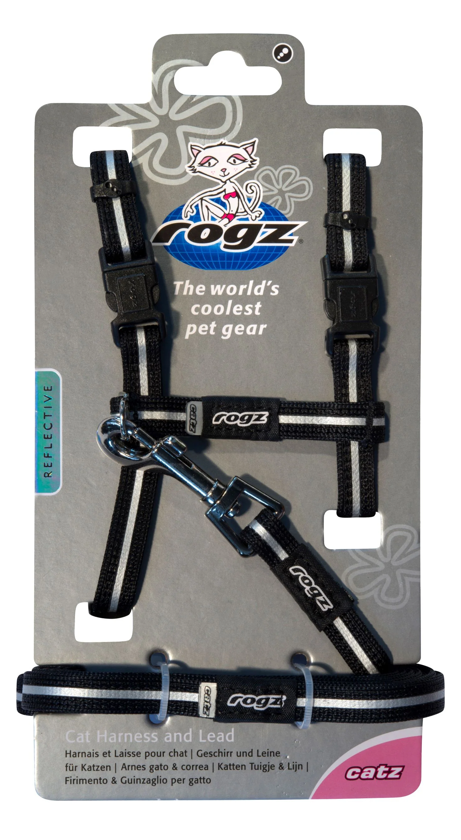 Rogz Alleycat Harness & Lead Set Black - Image 3