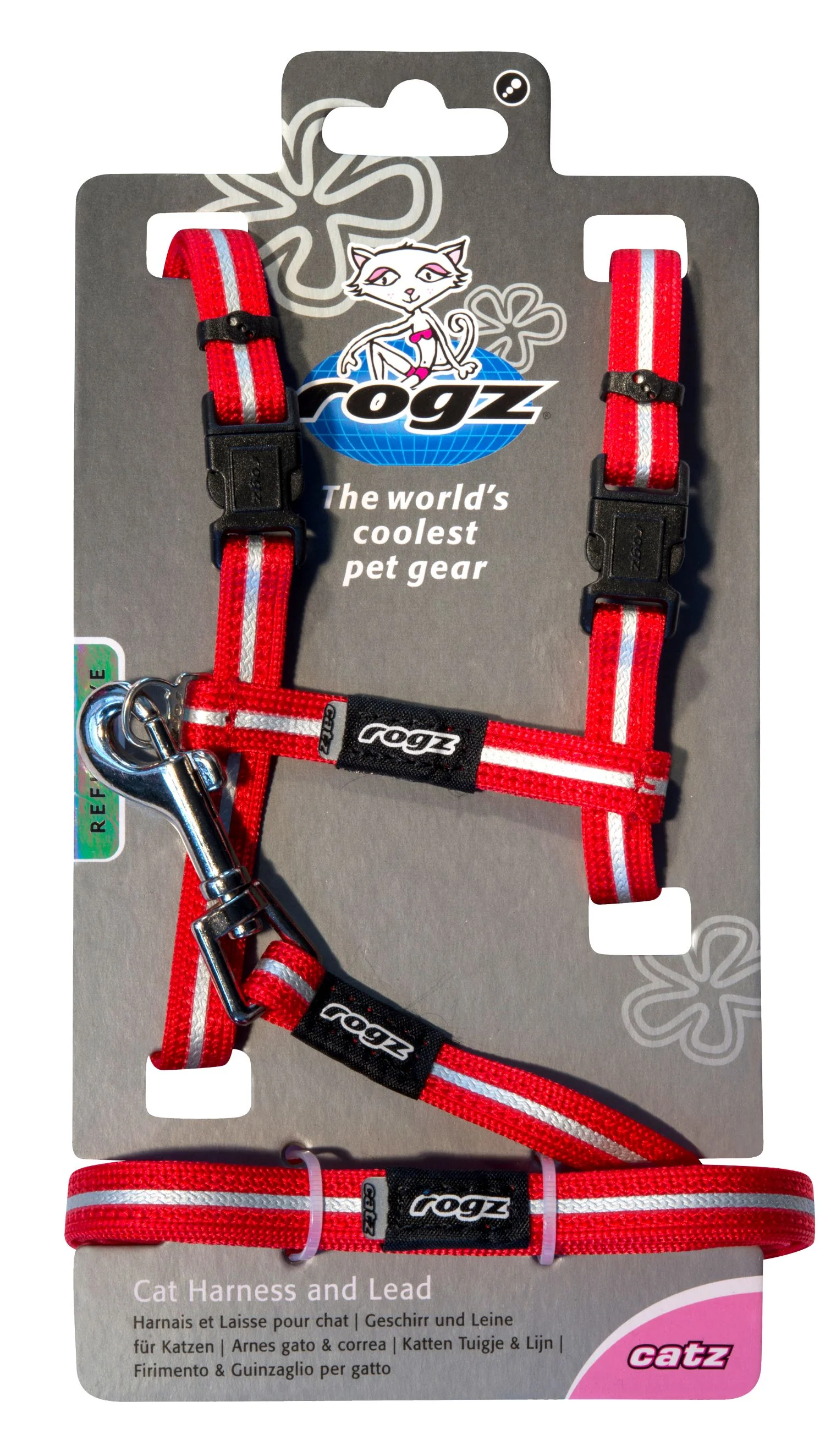Rogz Alleycat Harness & Lead Set Red - Image 3