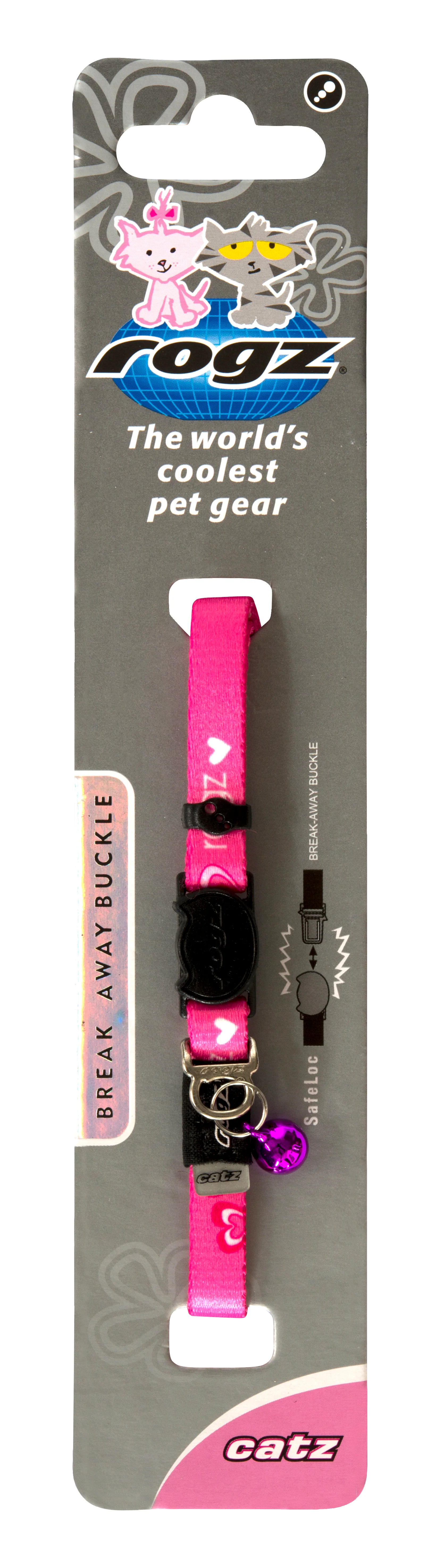 Rogz Kiddycat Safeloc Collar Pink Hearts - Image 2