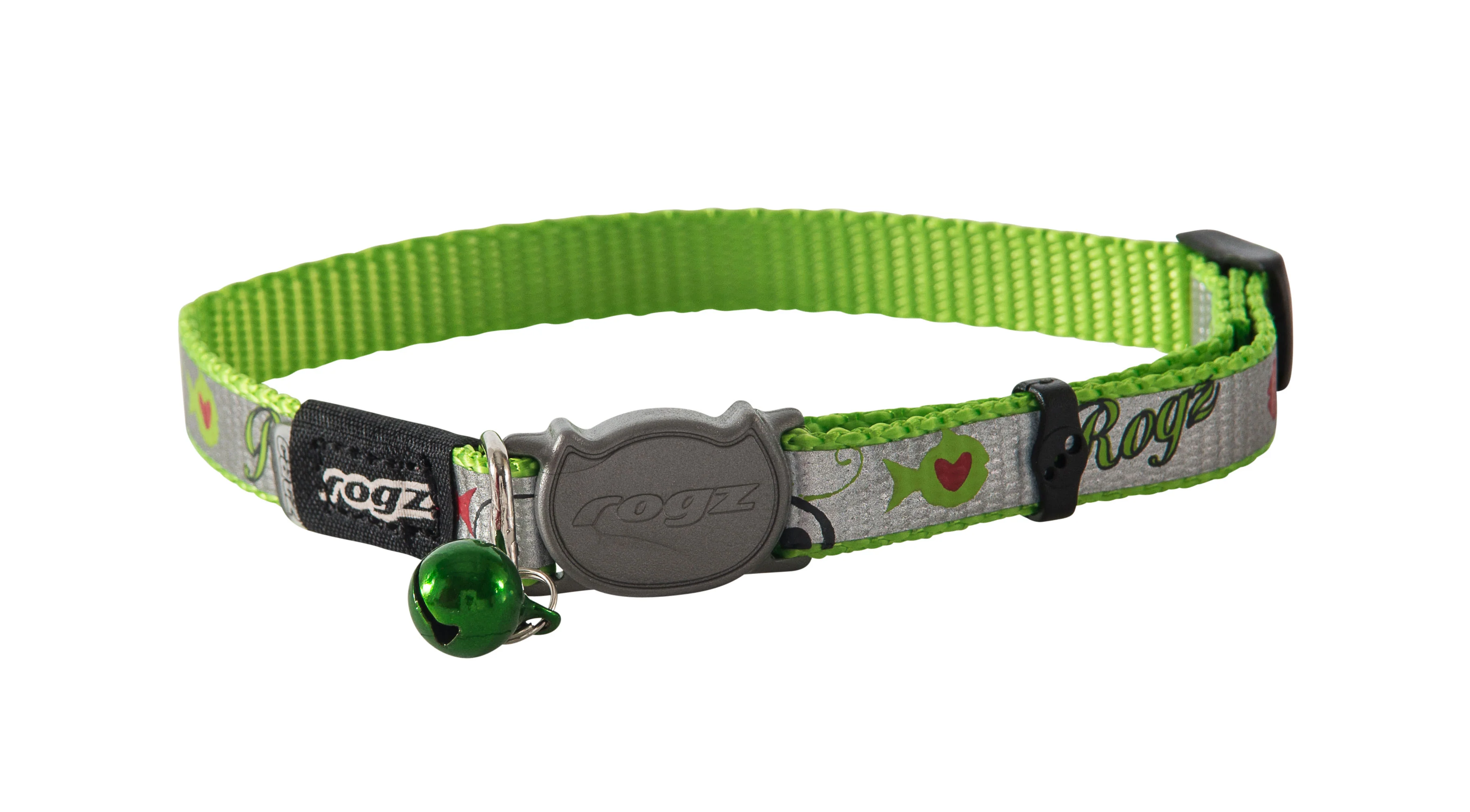 Rogz Safeloc Reflectocat Collar Lime Fish - Image 3