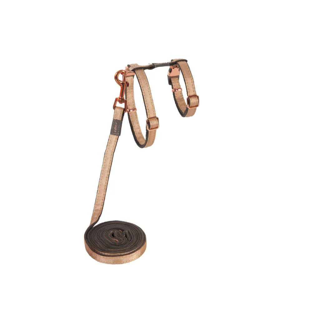 Rogz Urbancat Harness and Lead Set Gold Rush