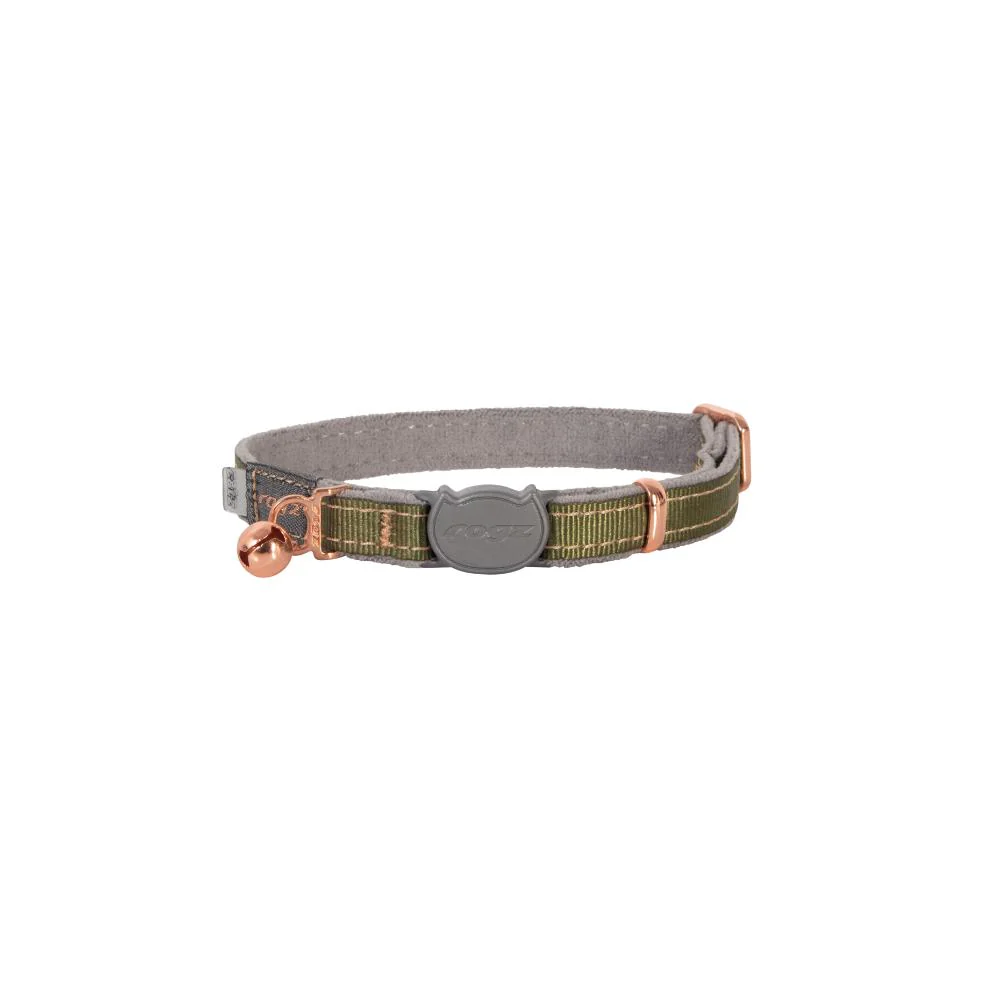 Rogz Urbancat Safety Release Cat Collar Olive Twist