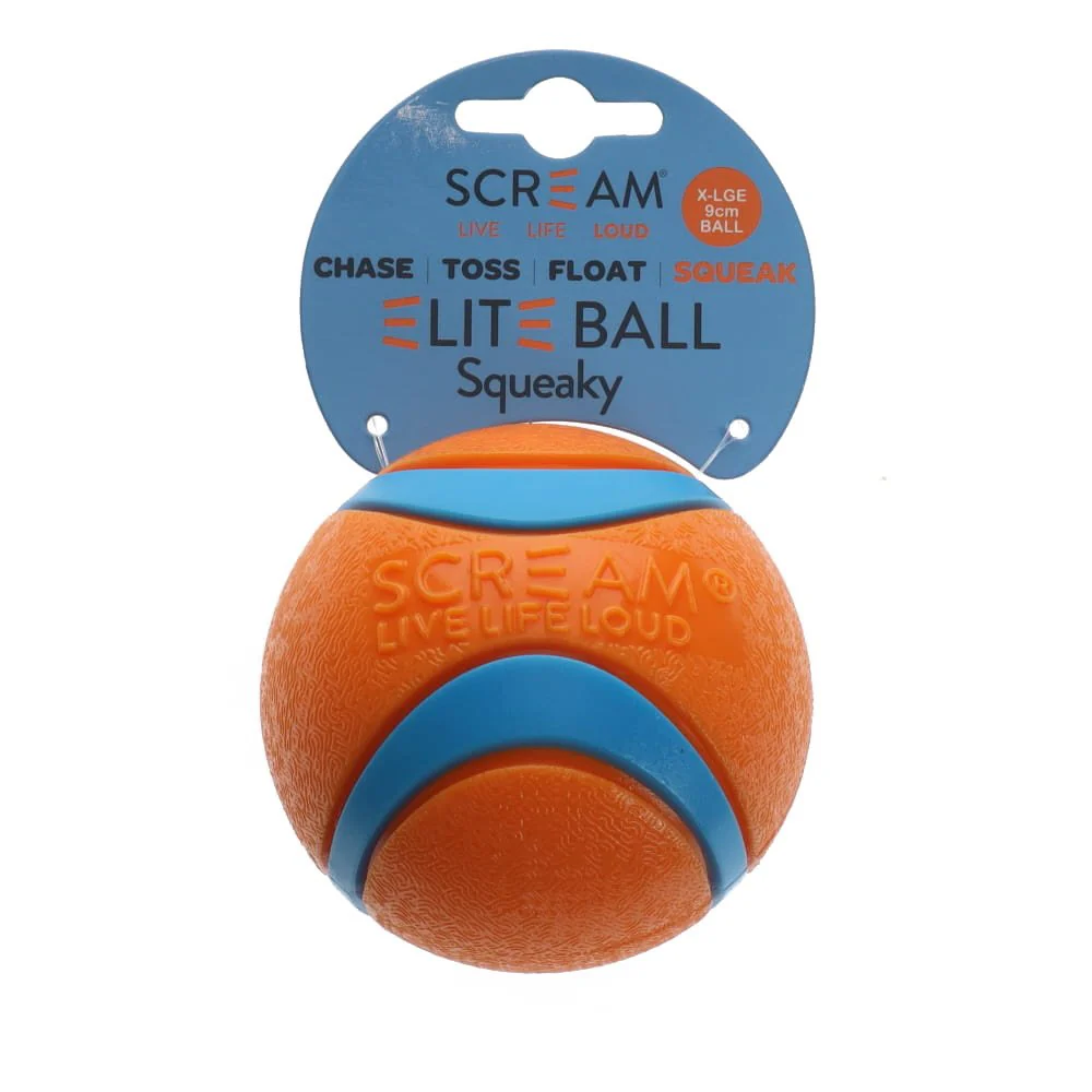 Scream Elite Ball Squeaky Orange & Blue - Image 2