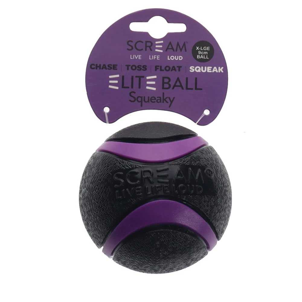 Scream Elite Ball Squeaky Black & Purple - Image 2