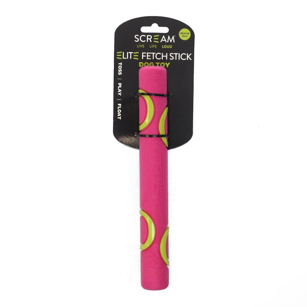Scream Elite Fetch Stick Loud Pink & Green - Medium
