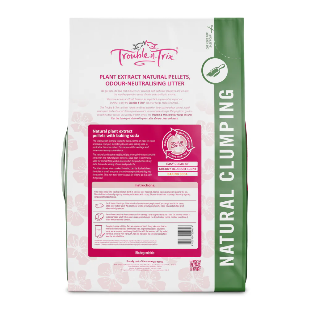 Trouble & Trix Cherry Blossom Natural Cat Litter 10L - Image 2