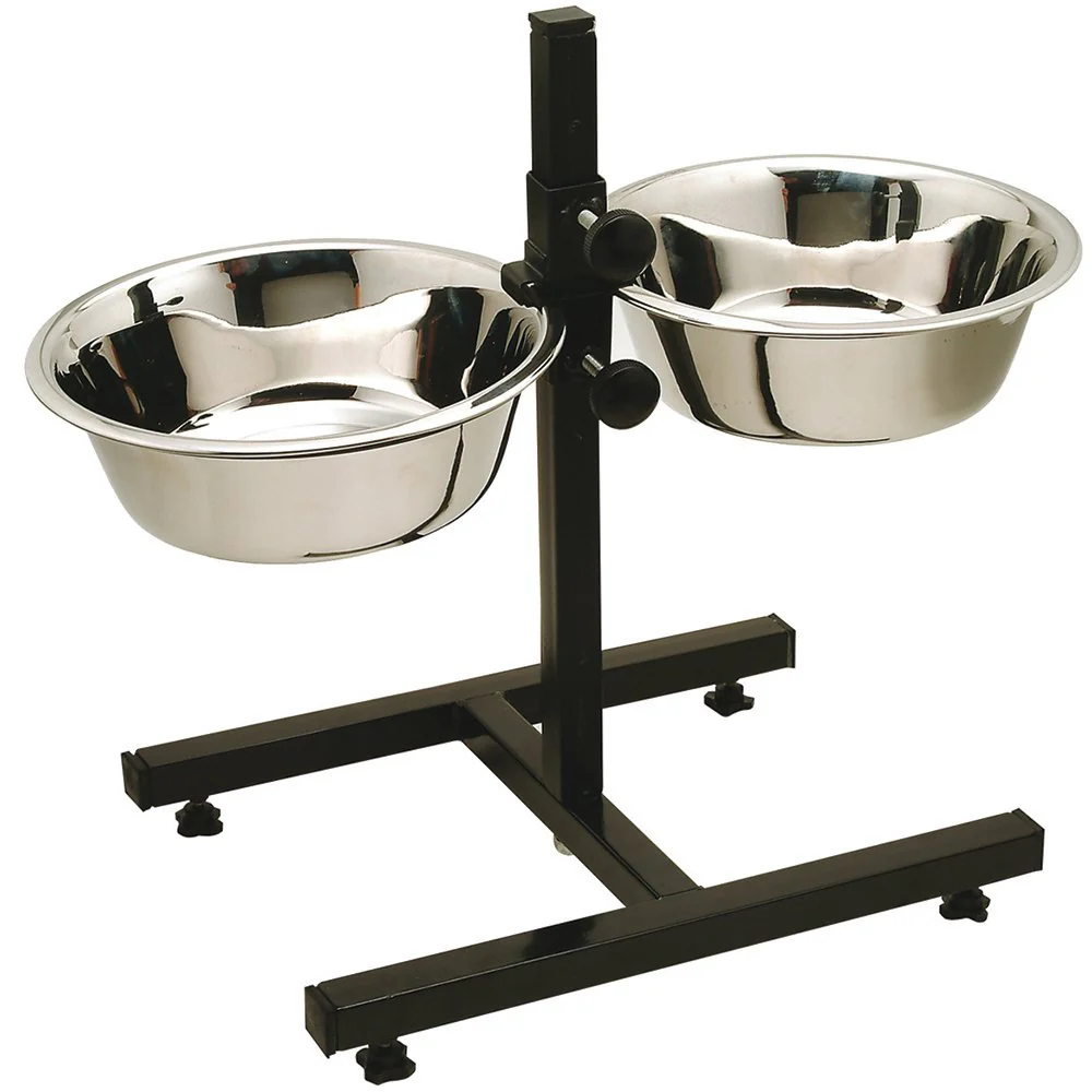 Zeez Adjustable Double Diner 2x1.8L Bowls