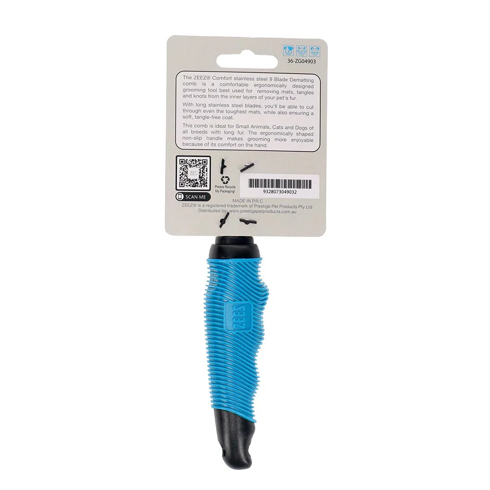 Zeez Comfort 9 Blade Dematting Comb - Image 2